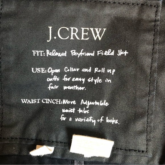 J CREW Black Cotton Relaxed Boyfriend Field Utility Jacket - Picture 8 of 11